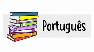 Libros apilados en el extremo izquierdo y al lado la palabra Portugués 